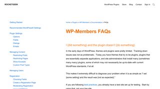 WP-Members FAQs - RocketGeek