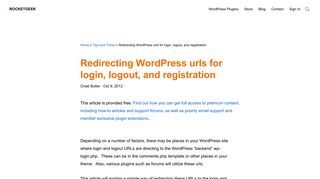 Redirecting WordPress urls for login, logout, and registration