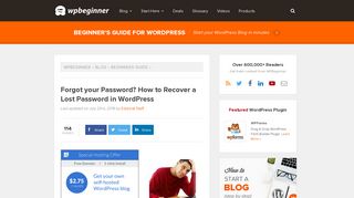 Forgot your Password? How to Recover a Lost Password in WordPress