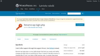 Rename wp-login.php | WordPress.org
