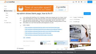 wp-admin shows blank page, how to fix it? - Stack Overflow
