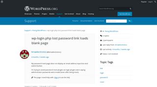 wp-login.php lost password link loads blank page | WordPress.org