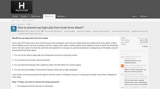 How to prevent wp-login.php from brute force attack? | Web Hosting ...