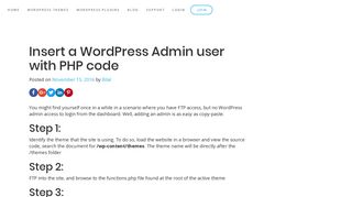 Insert a WordPress Admin user with PHP code - Smartcat - Premium ...