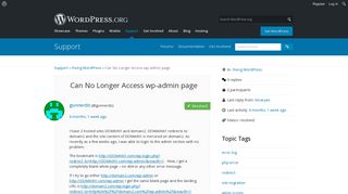 Can No Longer Access wp-admin page | WordPress.org