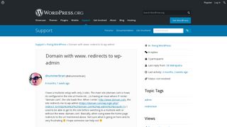 Domain with www. redirects to wp-admin | WordPress.org