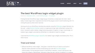The best WordPress login widget plugin | Barn2 Media