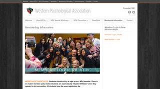 Membership Information | WPA Web Site