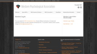 Member Log In | WPA Web Site - Western Psychological Association