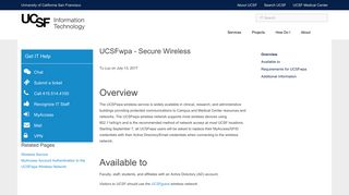 UCSFwpa - Secure Wireless | it.ucsf.edu