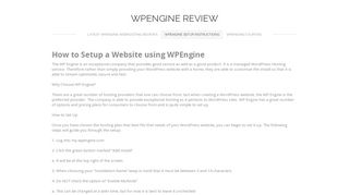 WPEngine Setup Instructions - WPEngine Review