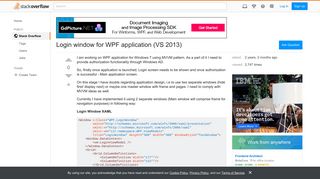 Login window for WPF application (VS 2013) - Stack Overflow