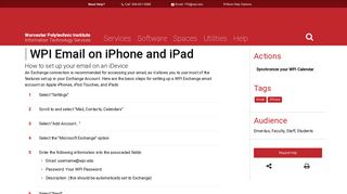 WPI ITS | Article | Wpi Email On Iphone And Ipad