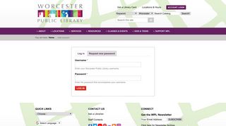 User account | Worcester Public Library