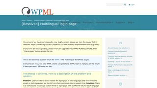 Multilingual login page - WPML