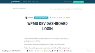 WPMU Dev Dashboard login