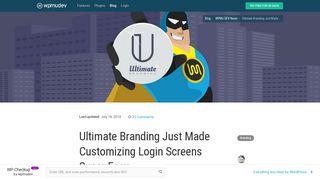 Ultimate Branding Just Made Customizing Login ... - WPMU Dev