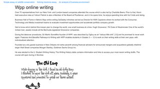 Wpp Online Writing - Homework help two swisseurasier.com