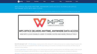 WPS Office Delivers Anytime, Anywhere Data Access to Popular Office ...