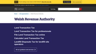 Welsh Revenue Authority | beta.gov.wales