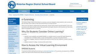 e-Learning (Waterloo Region District School Board)