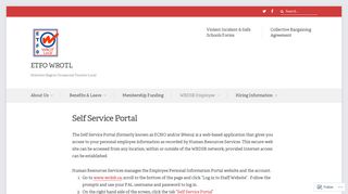 Self Service Portal – ETFO WROTL