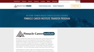 Wright Career College Transfer Program | Pinnacle Career Institute