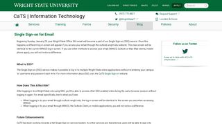 Single Sign-on for Email - Wright State University