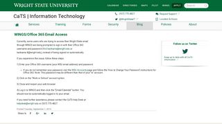 WINGS/Office 365 Email Access - Wright State University