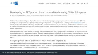 Developing an ELT product based on machine learning: Write & Improve