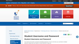 Student Username and Password - Seattle Public Schools
