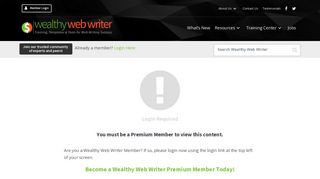 Login Required - Wealthy Web Writer