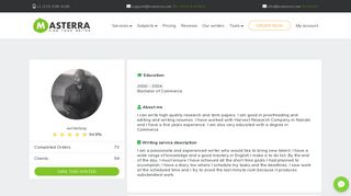 Writer writerbay Profile - Masterra.com