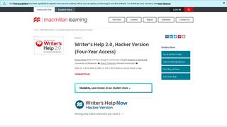 Writer's Help 2.0, Hacker Version (Four-Year Access) - Macmillan ...