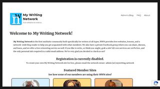 My Writing Network – Free websites for writers.