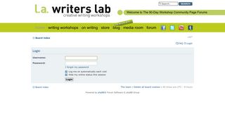 lawriterslab.com • User Control Panel • Login