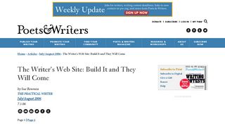 The Writer's Web Site: Build It and They Will Come | Poets & Writers