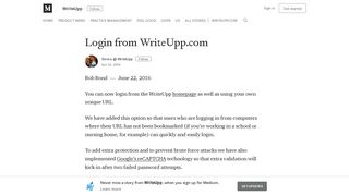Login from WriteUpp.com – WriteUpp – Medium