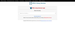 WRLC Library Services Login - Washington Research Library ...