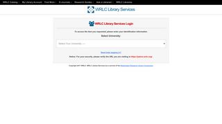WRLC Library Services Login