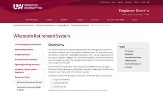 Wisconsin Retirement System | Employee Benefits