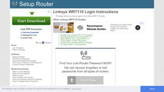How to Login to the Linksys WRT110 - SetupRouter