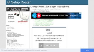 How to Login to the Linksys WRT320N - SetupRouter