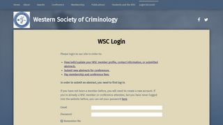WSC Login – Western Society of Criminology
