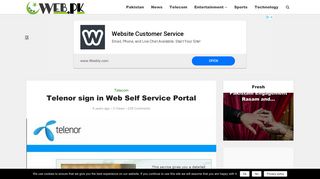 Telenor sign in Web Self Service Portal | Web.pk