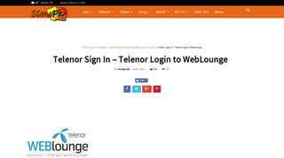 Telenor Sign In - Telenor Login to WebLounge - SimsPK