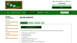 Online Services :: C-B-W Schools Federal Credit Union