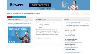 About - TAFE Learner Portal - LibGuides at Western Sydney Institute