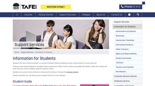 Student Information Sydney, NSW - TAFE WSI