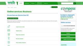 Online services: Business - WSIB